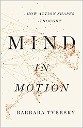 Tversky - Mind in Motion, how actions shape thought - title on off-white background, image of a human form running, constructed with dots and lines, with scattering of both behind runner