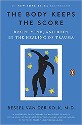 Van der Kolk - The Body Keeps the Score, Brain, Mind and Body in the Healing of Trauma cover. Title on blue background with black abstract body.