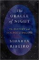 The Oracle of Night, the history and science of dreams, by Dr. Sidarta Ribeiro - title on a blue and purple marbled oval, suround by a black starry sky