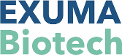 Exuma Biotech logo - first word in dark blue over second work in light teal