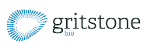 Gritstone Bio logo - blue oval-like shape made of bars with levels of decreasing thickness towards the center of the shape