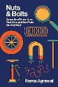 Agrawal - Nuts and Bolts: seven small inventions that changed the world in a big way - title on navy blue background with images of magnifying glass, magnet, wheel, coil or spring, pencil, string and a hand pump