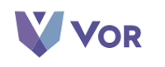 Vor Biopharma logo - watercolor purple and light blue overlapping polygons with a purple triangle making a V in the negative space