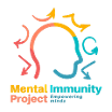 Mental Immunity Project logo - profile of a human head with outline transitioning from red to yellow to green to blue with color-matching arrows outside outline