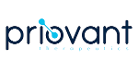 Priovant Therapeutics logo - dark navy blue lower case letters with a teal dot to the 'i' connected to a teal circle of the same size in the middle of the 'o' by a teal line